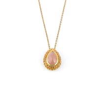 Load image into Gallery viewer, Orange Teardrop Moonstone Pendant Necklace
