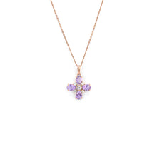 Load image into Gallery viewer, Natural Amethyst Dainty Four Clover Necklace