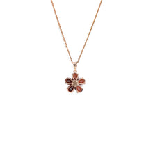 Load image into Gallery viewer, Natural Garnet Floral Pendant Necklace Silver