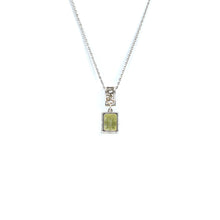 Load image into Gallery viewer, Emerald Cut Lemon Quartz Pendant Necklace