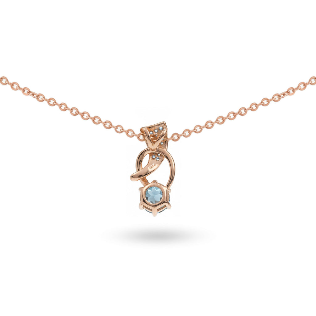 Natural Sky Blue Topaz 925 Silver Pendant Necklace