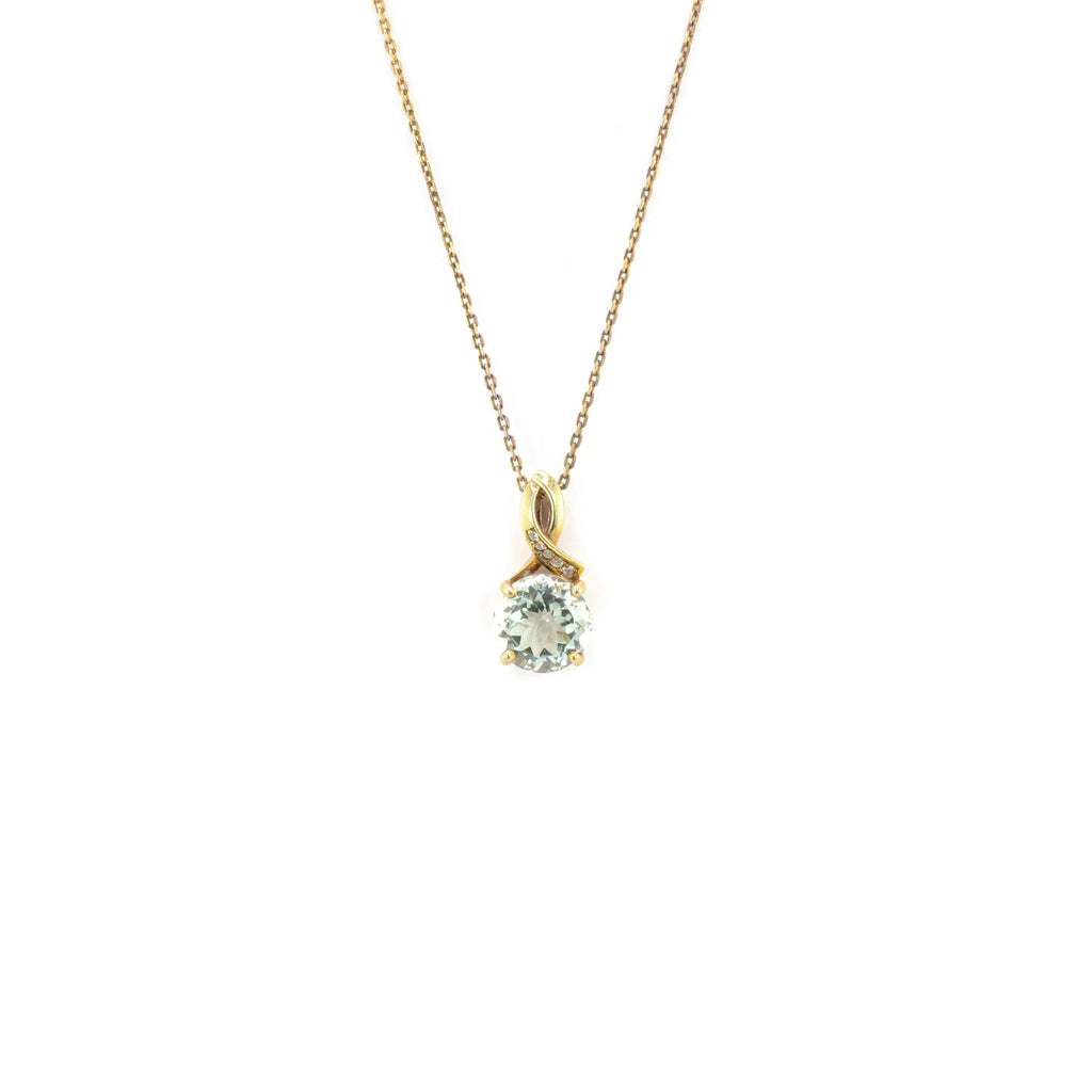 Natural Green Amethyst Pendant Necklace