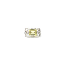 Load image into Gallery viewer, Emerald Cut Lemon Quartz Silver Filigree Ring
