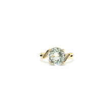 Load image into Gallery viewer, Natural Round Green Amethyst Silver Ring