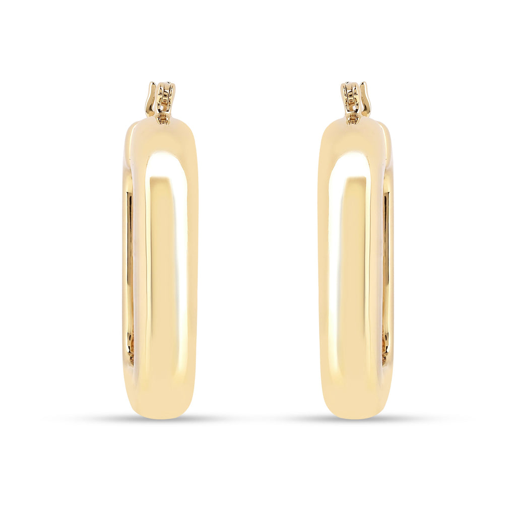 18K Gold Vermeil  Rectangular Hoop Earrings