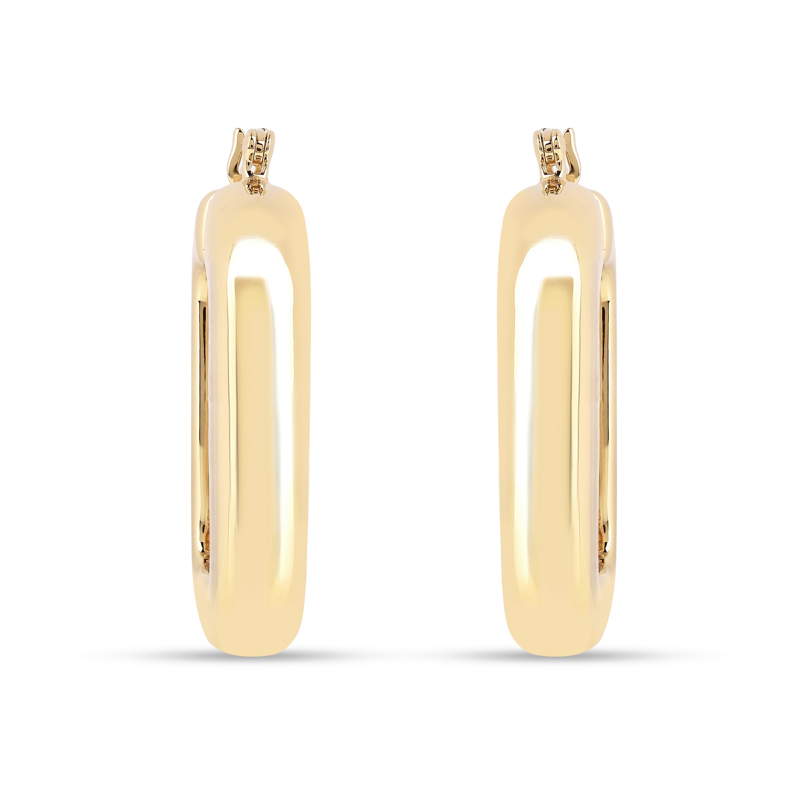 18K Gold Vermeil  Rectangular Hoop Earrings
