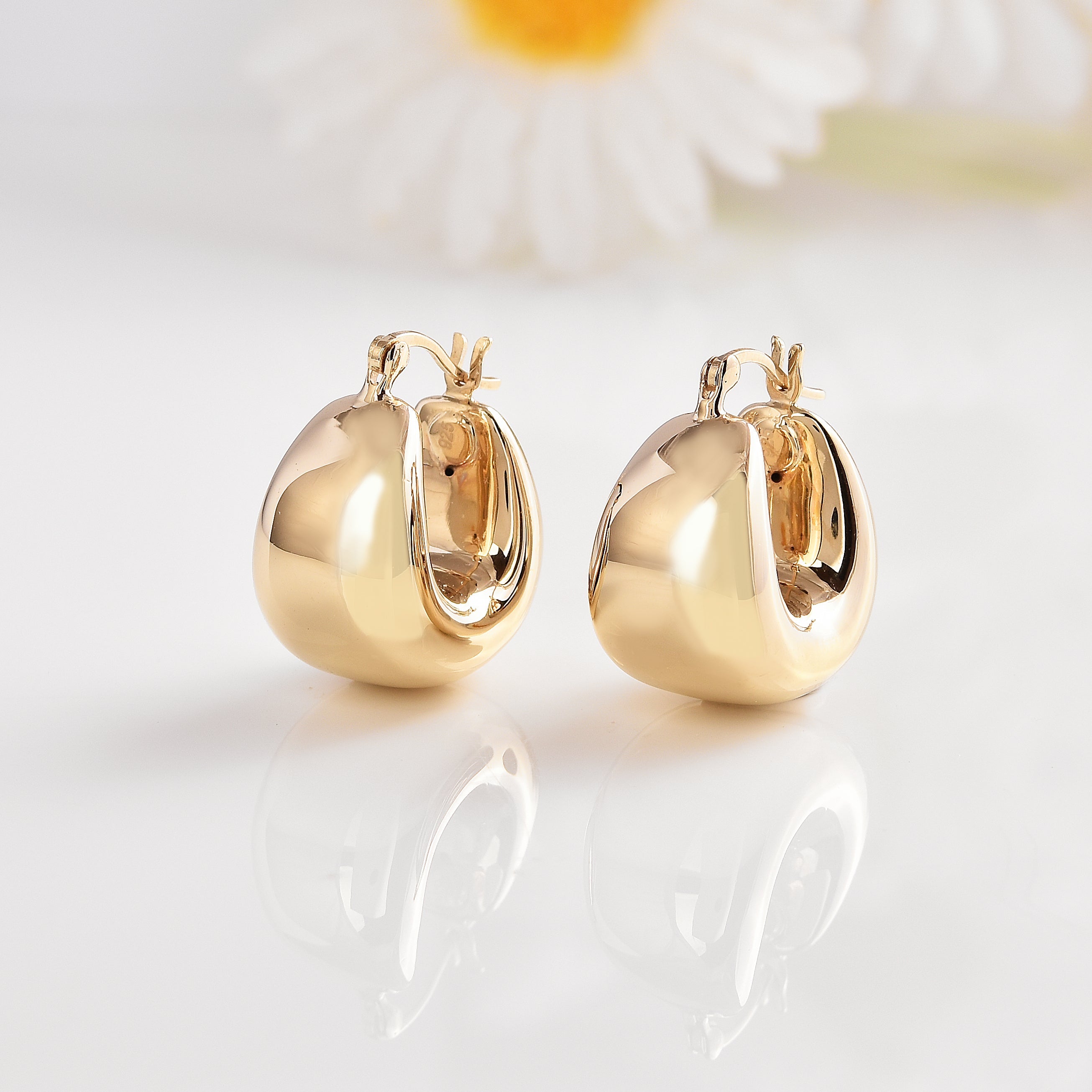 18K Gold Vermeil Huggie Hoops Earrings