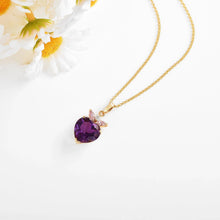 Load image into Gallery viewer, Chunky Amethyst Heart Pendant Necklace