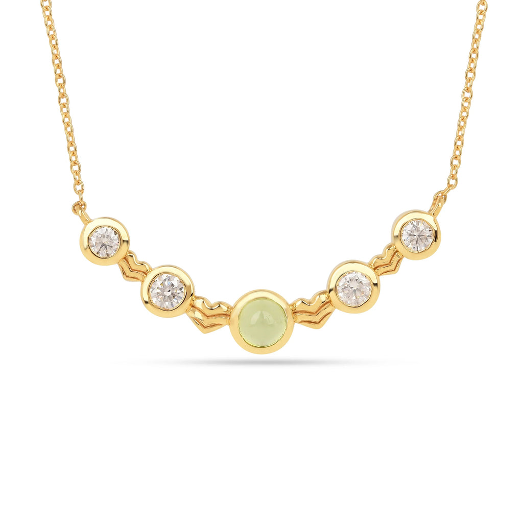 Five-Stone Peridot Silver Bar Necklace Fine Color Jewels