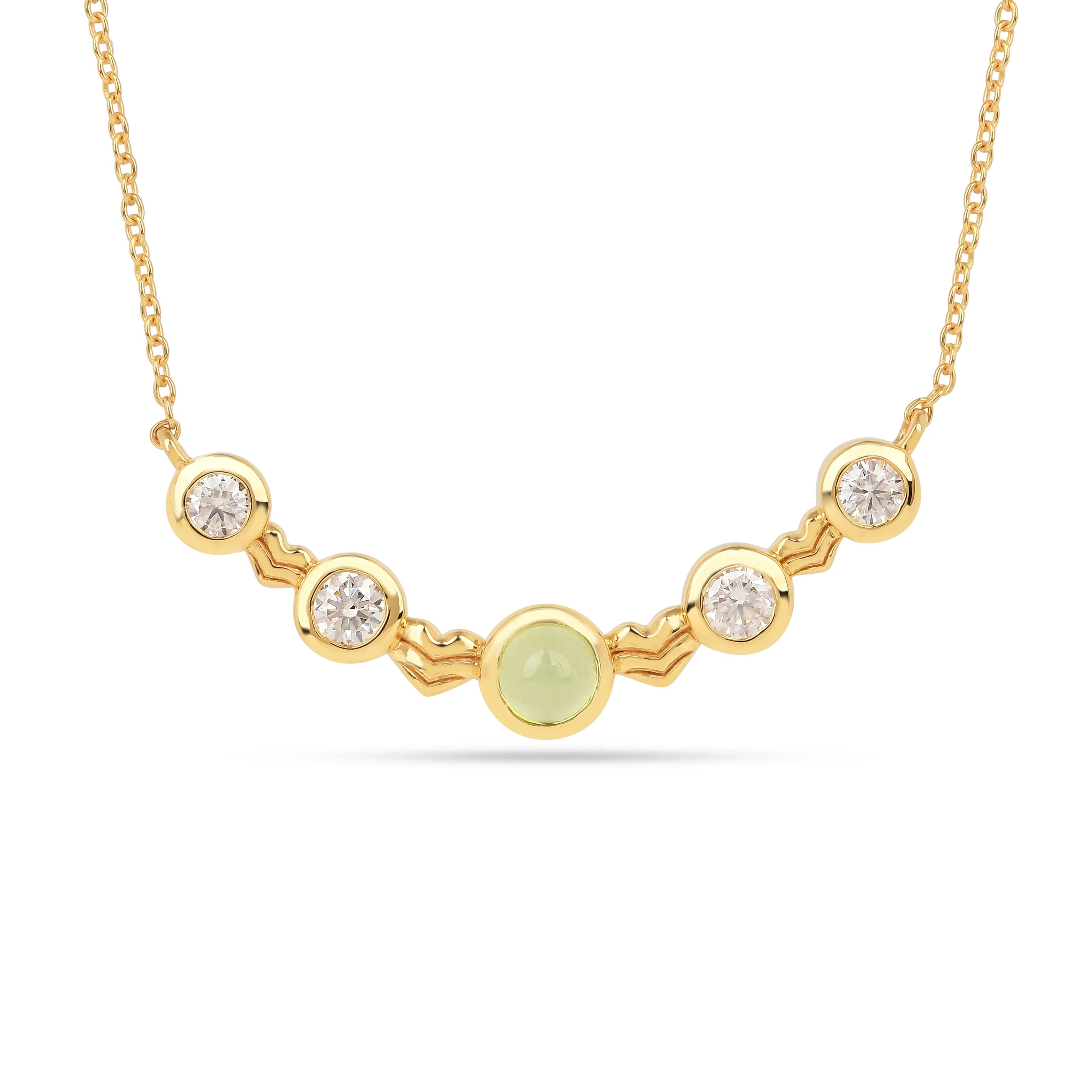 Five-Stone Peridot Silver Bar Necklace Fine Color Jewels