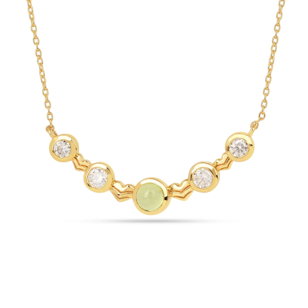 Five-Stone Peridot Silver Bar Necklace Fine Color Jewels