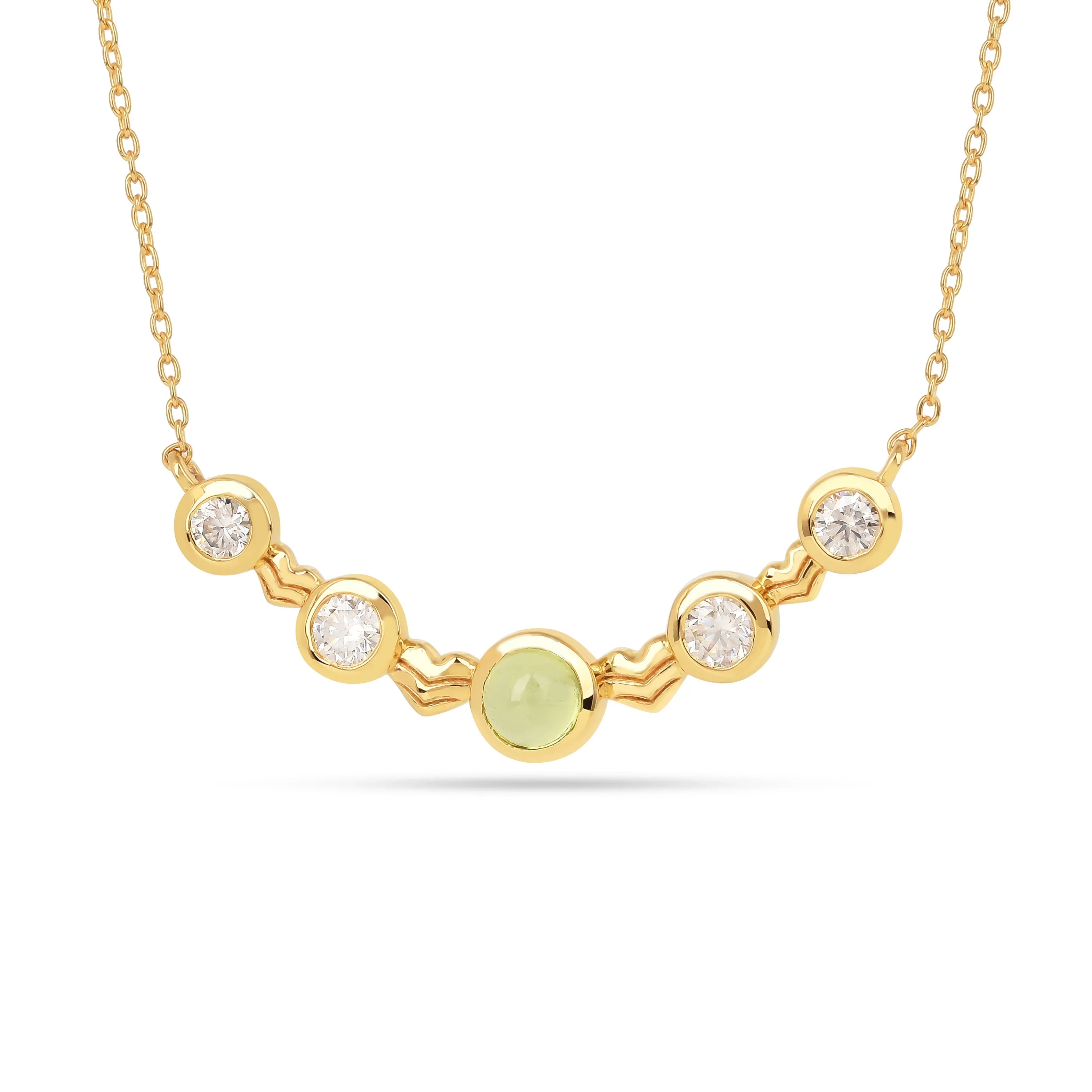 Five-Stone Peridot Silver Bar Necklace Fine Color Jewels