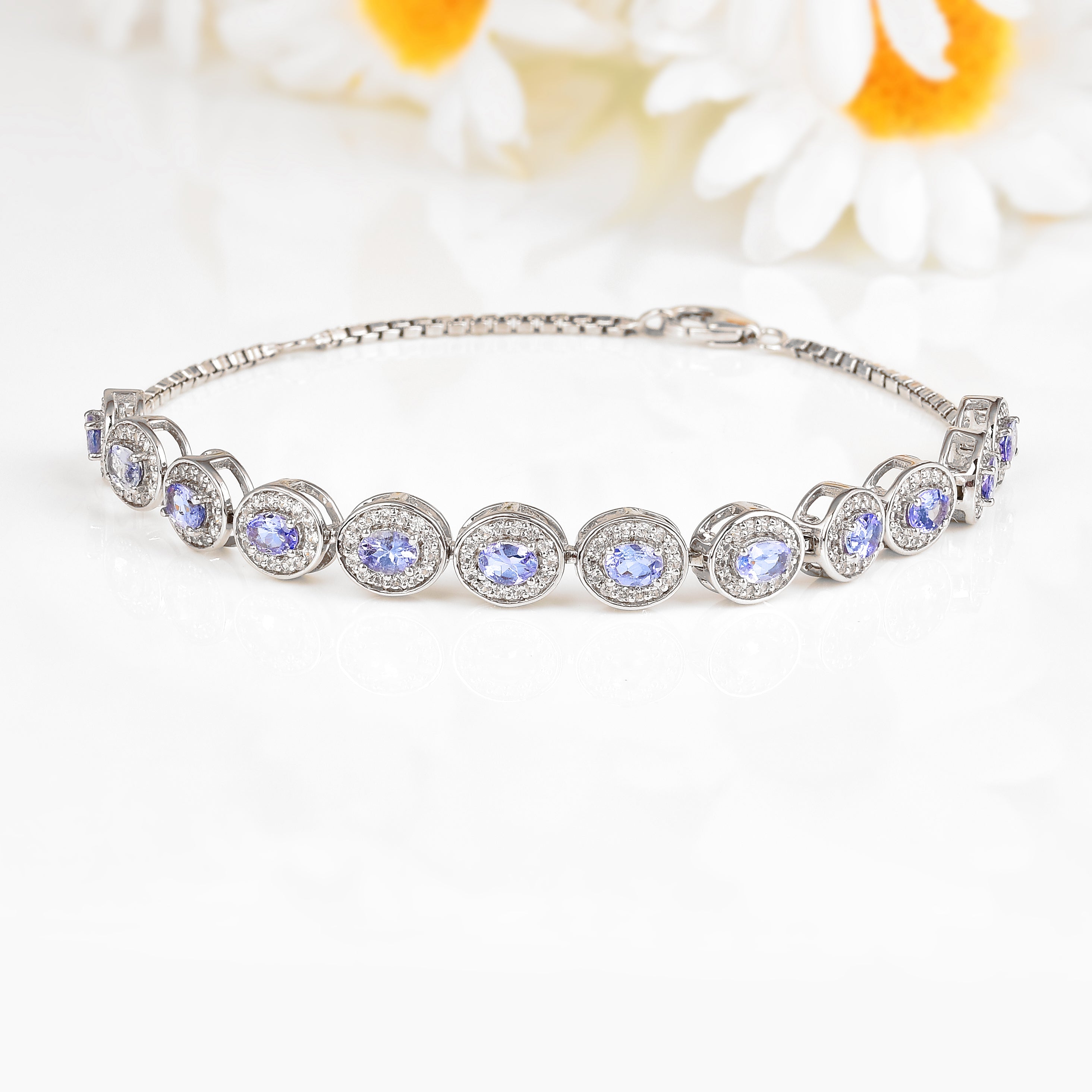 Silver Tanzanite Tennis Bracelet