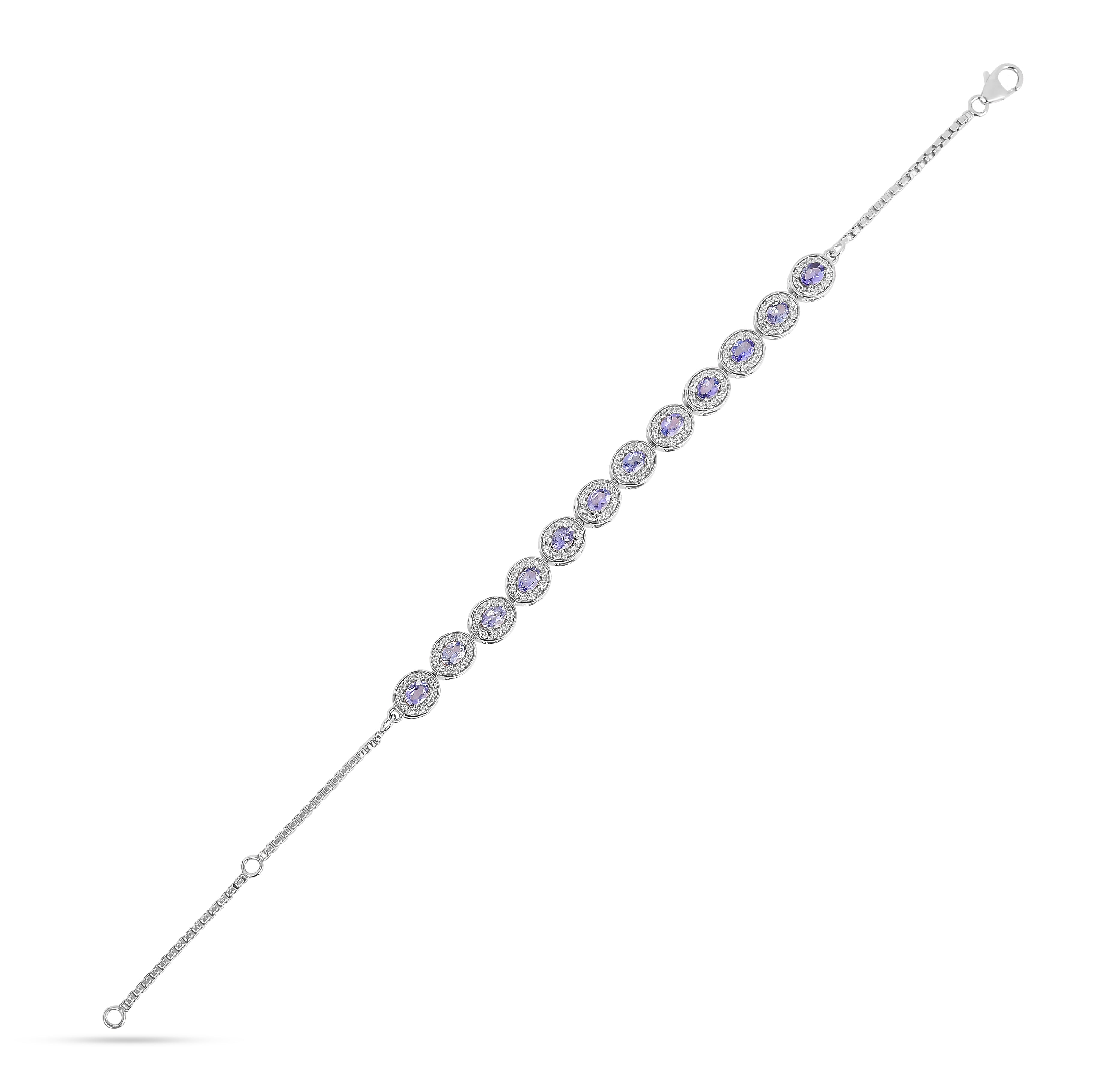 Silver Tanzanite Tennis Bracelet