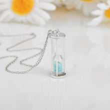 Load image into Gallery viewer, Natural Aquamarine Hourglass Pendant Necklace