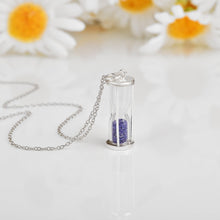 Load image into Gallery viewer, Natural Blue Sapphire Hourglass Pendant Necklace