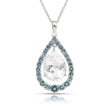 Load image into Gallery viewer, Natural White Topaz Teardrop Blue Topaz Necklace