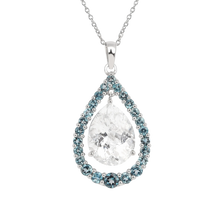 Load image into Gallery viewer, Natural White Topaz Teardrop Blue Topaz Necklace