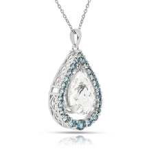 Load image into Gallery viewer, Natural White Topaz Teardrop Blue Topaz Necklace