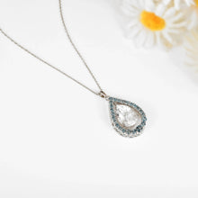 Load image into Gallery viewer, Natural White Topaz Teardrop Blue Topaz Necklace