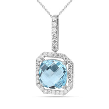 Load image into Gallery viewer, Natural Briolette Cut Sky Blue Topaz Pendant Necklace