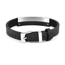 Load image into Gallery viewer, Real Black Leather Bracelet Mens