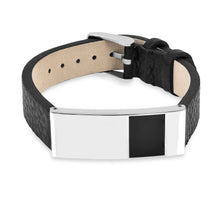Load image into Gallery viewer, Genuine Black Leather Mens Bracelet