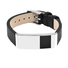 Load image into Gallery viewer, Genuine Black Leather Mens Bracelet