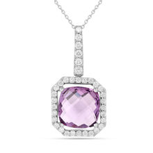 Load image into Gallery viewer, Natural Briolette Cut Pink Amethyst Necklace