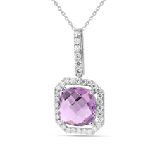 Load image into Gallery viewer, Natural Briolette Cut Pink Amethyst Necklace