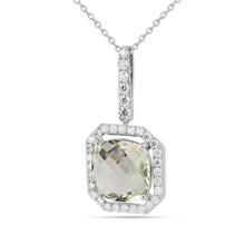 Load image into Gallery viewer, Natural Briolette Cut Green Amethyst Pendant Necklace