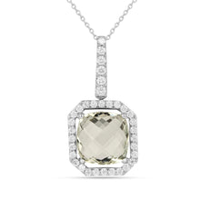 Load image into Gallery viewer, Natural Briolette Cut Green Amethyst Pendant Necklace
