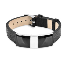 Load image into Gallery viewer, Real Black Leather Fashion Bracelet