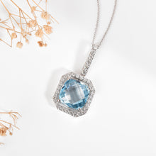 Load image into Gallery viewer, Natural Briolette Cut Sky Blue Topaz Pendant Necklace