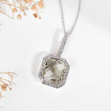 Load image into Gallery viewer, Natural Briolette Cut Green Amethyst Pendant Necklace