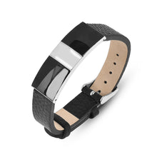 Load image into Gallery viewer, Real Black Leather Fashion Bracelet