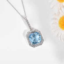 Load image into Gallery viewer, Natural Briolette Cut Sky Blue Topaz Pendant Necklace