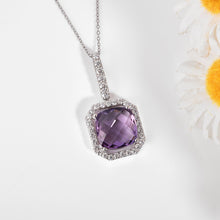 Load image into Gallery viewer, Natural Briolette Cut Pink Amethyst Necklace