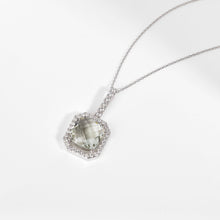 Load image into Gallery viewer, Natural Briolette Cut Green Amethyst Pendant Necklace
