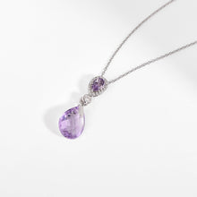 Load image into Gallery viewer, Natural Pink Amethyst Teardrop Necklace