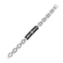Load image into Gallery viewer, Mens Leather Cross Bracelet