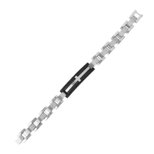 Load image into Gallery viewer, Mens Leather Cross Bracelet