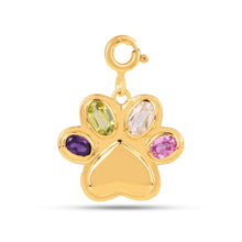 Load image into Gallery viewer, Dog Paw Charm Pendant Fine Color Jewels best gift for girls, best gift for women, Bracelet Charm, Charm pendant, Christmas gift, dla-dm-discount-all-154898, dog mom pendant, Dog Paw charm, gift for her, Gift for Mom, gift for women, gift from daughter, gifts for dog lovers, Mini Pendant, multi gemstone pendant, New Year gift, Paw pendant for Necklace, Pendant Charms, pet owner gift, Valentine&#39;s Day gift
