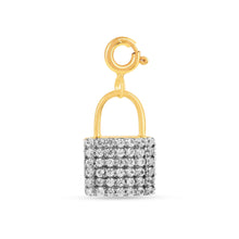 Load image into Gallery viewer, cluster diamond lock charm pendant