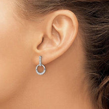 Load image into Gallery viewer, 14K White Gold Lab Grown Diamond Dangle Earrings Fine Color Jewels 14k Gold Earrings, Birthday gift for her, Bridal Jewelry, Bridesmaid Gift for Her, Diamond Earrings, diamond gift for her, Diamond Jewelry, dla-dm-discount-all-153807, Drop Earrings, Elegant Gift for Her February Birthstone, everyday gift for her, gift for her, gift for hergift for women, Gold Hoop Earrings, Jewelry Gift for her, Lab Grown Diamond, ring gift for her., Round Drop Earrings, Wedding Earrings, Wedding Gift For Her