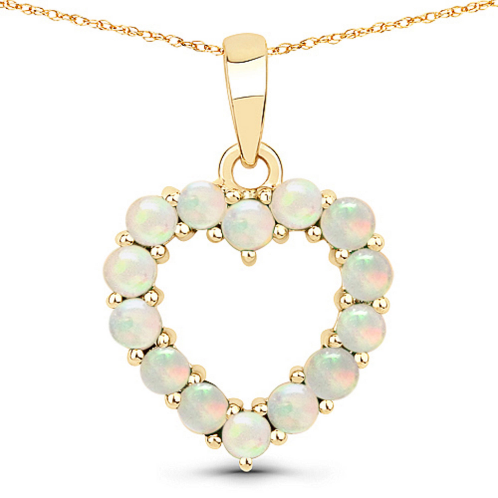 10K Yellow Gold Ruby Heart Necklace