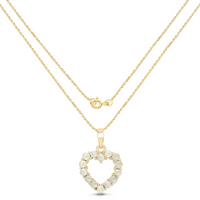 Load image into Gallery viewer, 10K Yellow Gold Ethiopian Opal Heart Pendant
