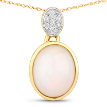 Load image into Gallery viewer, 10K Gold Ethiopian Opal and Diamond Slide Necklace