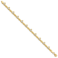 Load image into Gallery viewer, 14K Gold Diamond-cut Claddagh Link Bracelet Fine Color Jewels claddagh bangle, claddagh bracelet, claddagh bracelet gold, claddagh christening bracelets, irish claddagh bracelet, QG