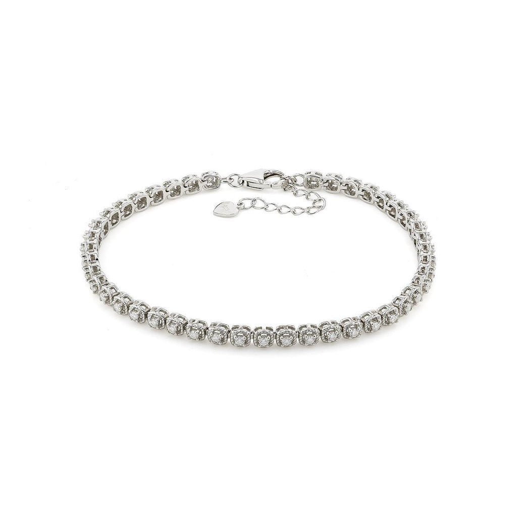 Halo Style Moissanite Bracelet - FineColorJewels